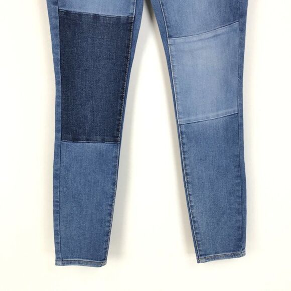 Universal Thread High Rise Skinny Patched Jeans Women's Size 00 / 24R Stretch - Picture 3 of 14